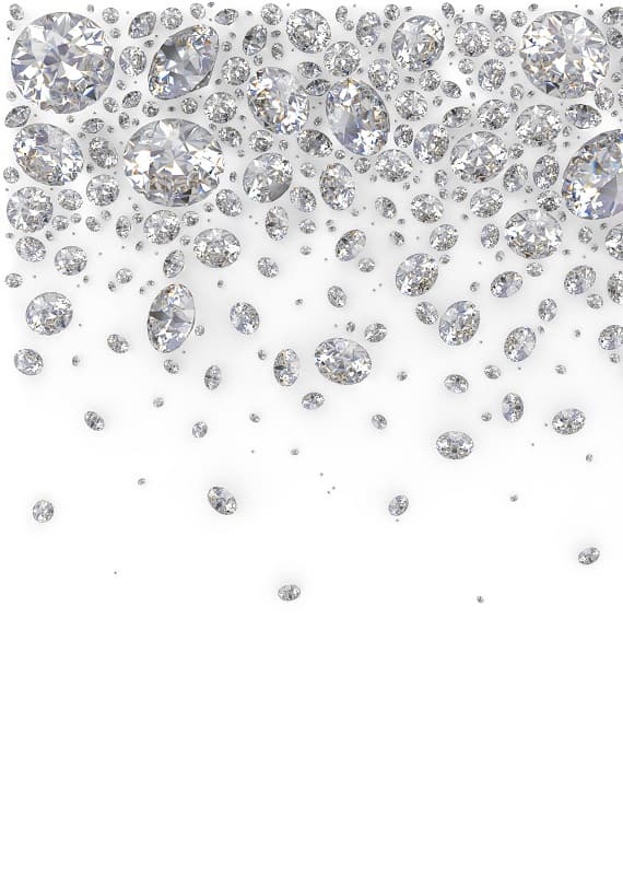 Diamants sur fond blanc