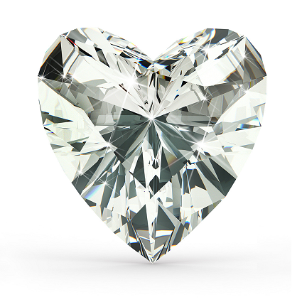 Diamant coeur 15.6 carats certifié HRD SI1